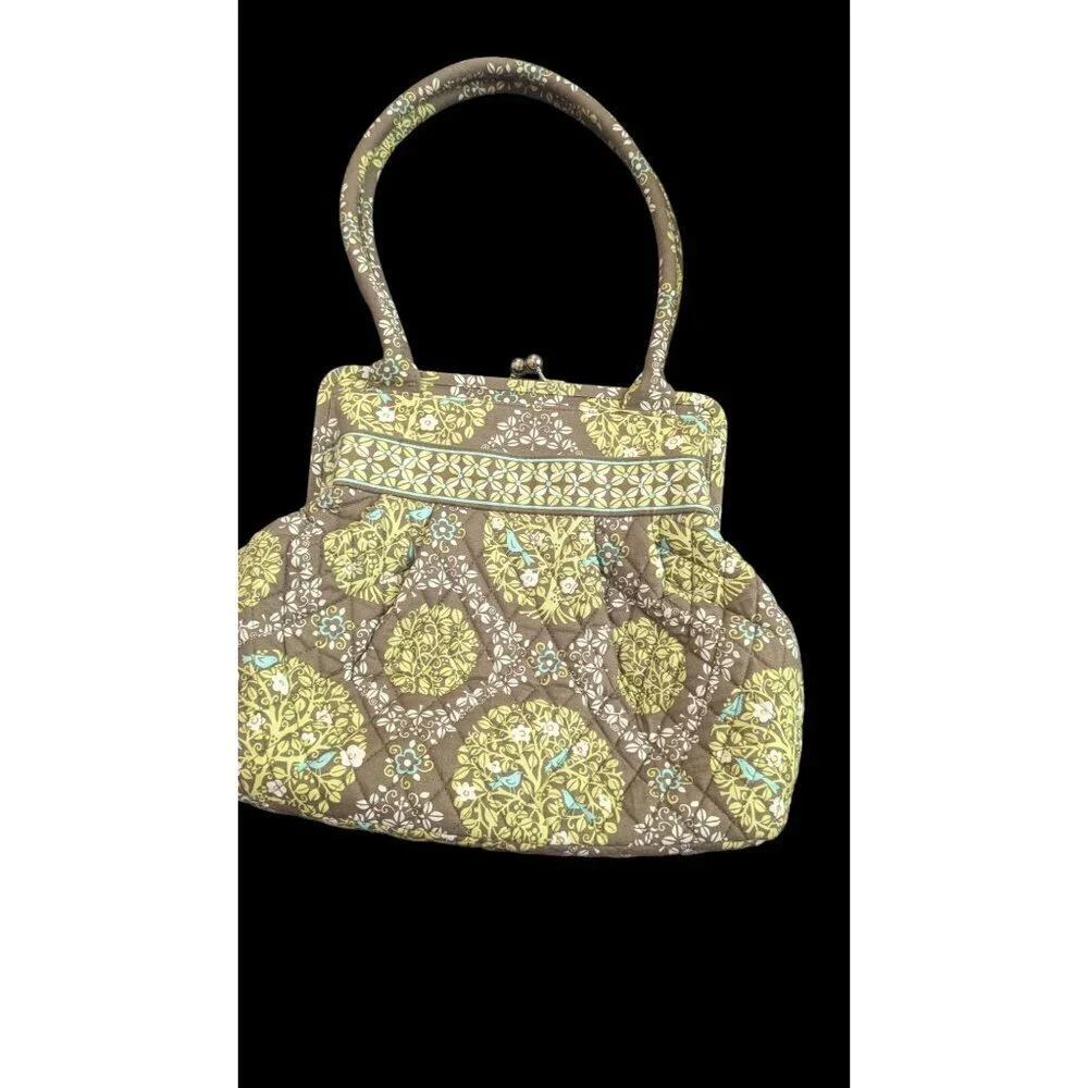 Vera Bradley Kiss Lock Alice‎ Sittin in a Tree Teal/GreenPurse Hand Bag + wallet